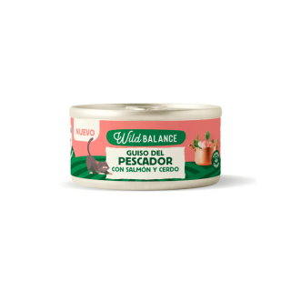 Wild Balance Lata Filosofia BARF para Gatos Guiso del Pescador con Salmon y Cerdo 80gr