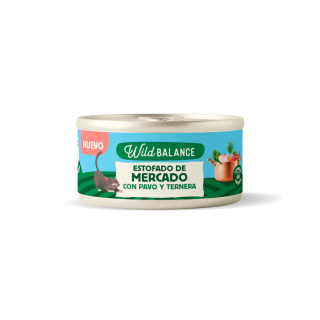 Wild Balance Lata Filosofia BARF para Gatos Estofado de Mercado con Pavo y Ternera 80gr