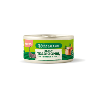 Wild Balance Lata Filosofia BARF para Gatos Ragut Tradicional de Ternera y Pollo 80gr