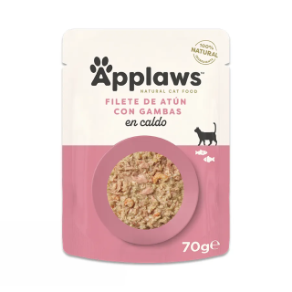 Applaws Gato Pouch Atun y Gambas del Pacifico en Caldo 70gr