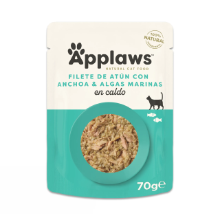 Applaws Gato Pouch Atun con Anchoa y Algas Marinas en Caldo 70gr
