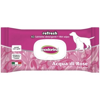 Inodorina Toallitas Refresh Agua de Rosas 40 Unid