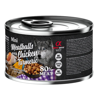Alpha Spirit Albondigas Perro Pollo y Curcuma 200gr