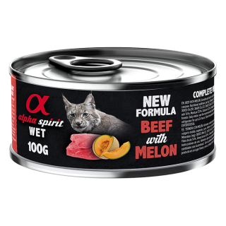 Alpha Spirit Lata Paté de Ternera con Melon para Gatos 100gr