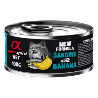 Alpha Spirit Lata Paté de Sardina con Platano para Gatos 100gr