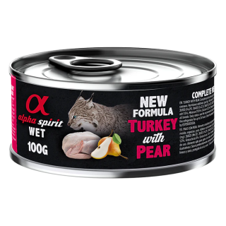 Alpha Spirit Lata Paté de Pavo con Pera para Gatos 100gr