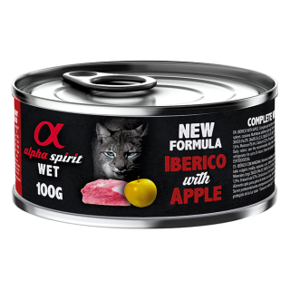 Alpha Spirit Lata Paté de Iberico con Manzana Amarilla para Gatos 100gr
