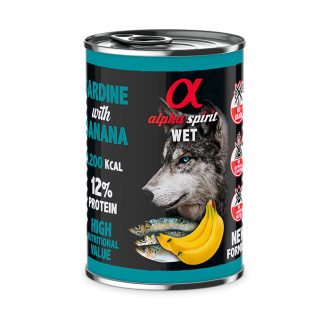 Alpha Spirit Lata Pate Sardina con Platano para Perros 400gr