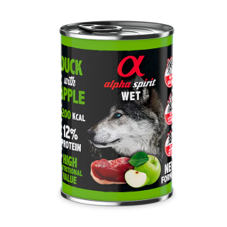Alpha Spirit Lata Pate Pato con Manzana para Perros 400gr