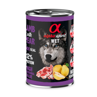 Alpha Spirit Lata Pate Cordero con Pera para Perros 400gr