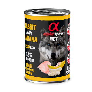 Alpha Spirit Lata Pate Conejo con Platano para Perros 400gr