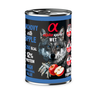 Alpha Spirit Lata Pate Boqueron con Manzana para Perros 400gr