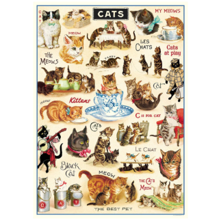 Póster 50x70 cm Vintage Cats