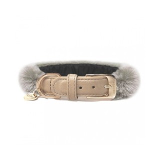 Collar para Perros Prague con Pelo Extraible Beige