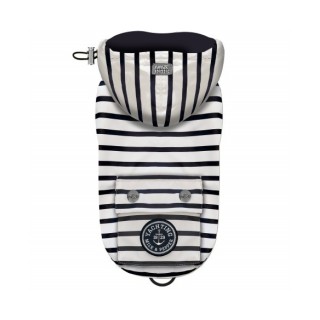 Chubasquero con Capucha para Perros Babord Rayas Azules