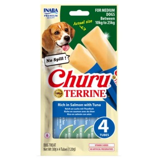 Churu Snack Pure Terrine Rico en Salmon y Atun para Perros Medianos