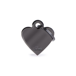 Placa Personalizable Corazon Pequeño Laton Negro