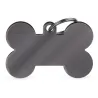 Placa Personalizable Hueso Grande Cromado Negro