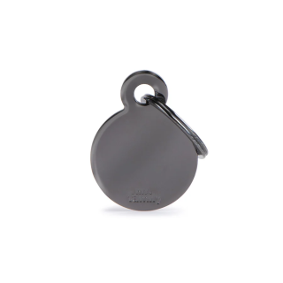 Placa Personalizable Circulo Pequeño Laton Negro