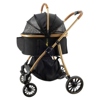 Carrito de transporte para Mascotas Negro