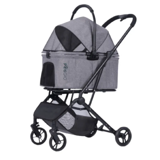 Carrito de transporte para Mascotas Gris