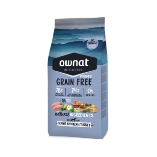 Pienso Ownat Grain Free Prime Senior Pollo y Pavo 3Kg