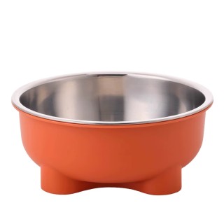 Comedero Doble Inox Antideslizante Coral