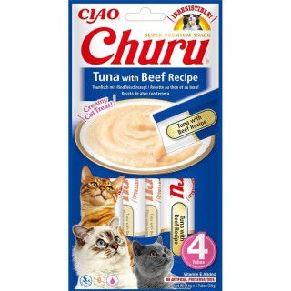 Receta Atun y Buey Churu Gatos 4x14gr