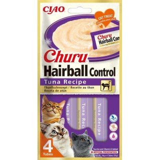 Receta Hairball Atun Churu Gatos 4x14gr