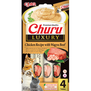 Receta Luxury Pollo y Wagyu Churu Gatos 4x14gr