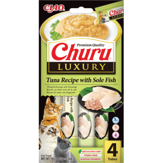 Receta Luxury Atun y Lenguado Churu Gatos 4x14gr