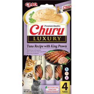 Receta Luxury Atun y Langostino Churu Gatos 4x14gr