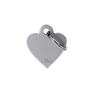 Placa Personalizable Corazon Pequeño Gris