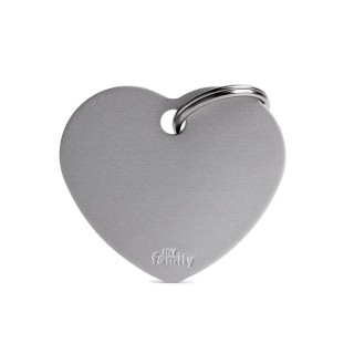 Placa Personalizable Corazon Grande Gris