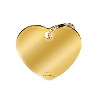 Placa Personalizable Corazon Grande Dorado