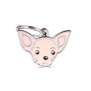 Placa Personalizable Chihuahua Crema