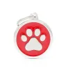 Placa Personalizable Circulo Grande Huella Roja