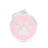 Placa Personalizable Circulo Grande Huella Rosada