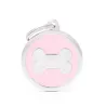 Placa Personalizable Circulo Hueso Grande Rosado