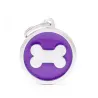 Placa Personalizable Circulo Hueso Grande Violeta