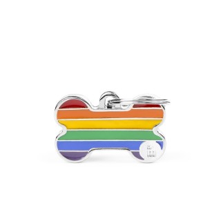 Placa Personalizable Hueso Pequeño Rainbow