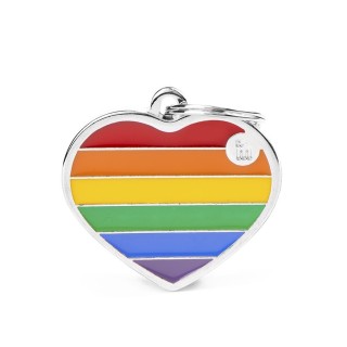 Placa Personalizable Corazon Grande Rainbow