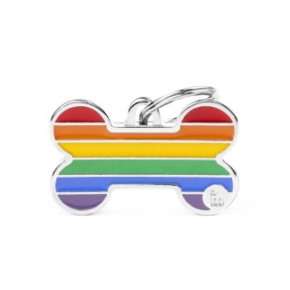 Placa Personalizable Hueso Grande Rainbow