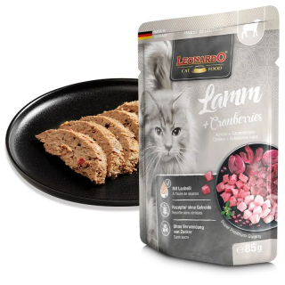 Menu de Cordero y Arandano Rojo para Gatos Leonardo 85gr