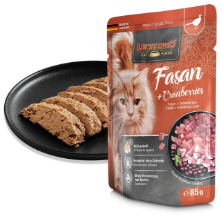 Menu de Faisan y Arandano Rojo para Gatos Leonardo 85gr