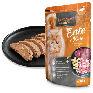 Menu de Pato y Queso para Gatos Leonardo 85gr