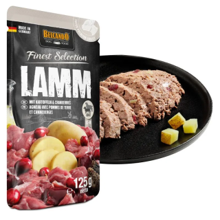 Pouch Finest Selection para Perros de Cordero con Patatas y Arandanos Belcando 125gr