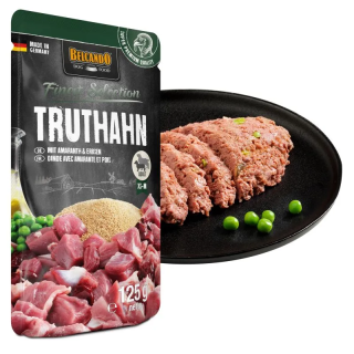 Pouch Finest Selection para Perros de Pavo con Amaranto y Guisantes Belcando 125gr